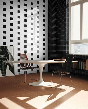 Black and white colored tiles for coating